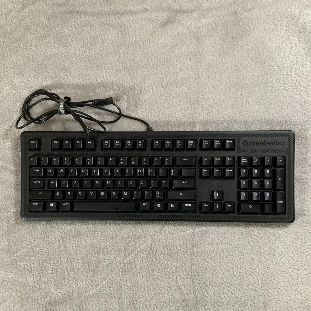SteelSeries Apex 100 Gaming Keyboard Model KB-00004 Blue Backlit Tested